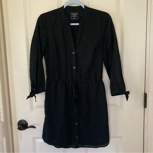 Abercrombie & Fitch 3/4 sleeve Shirt dress button up black size XS